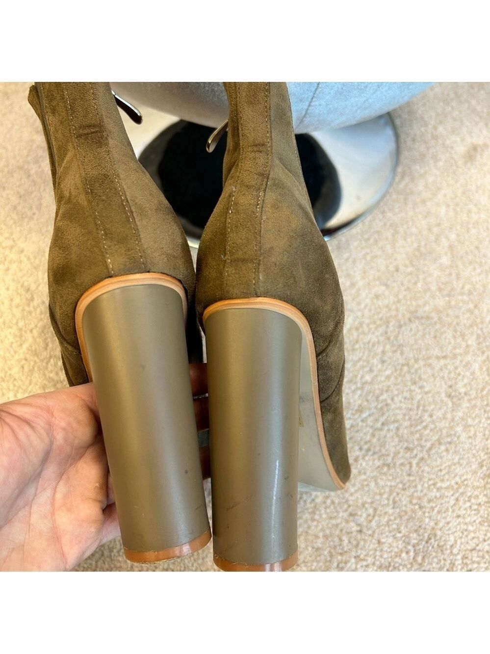Cape Robbin olive green suede ankle boots Sz 8.5 - Picture 6 of 11